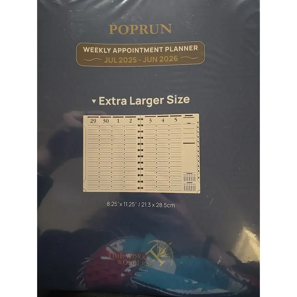 POPRUN 2025-2026 Academic Planner Spiral Bound, 8.5'' x 11.25'' Appointment Book